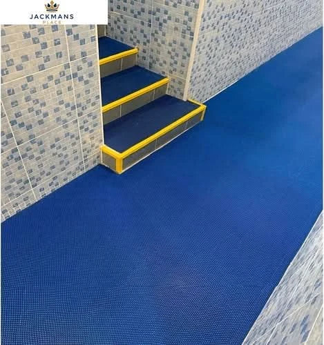 BWKJMY Non Slip Drainage Outdoor Rubber Matting 300 300 x 90 cm (Roll), Blue