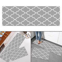 Kitchen Mat Cushioned Anti-Fatigue Kitchen Rug, Non Slip Grey 150x45cm