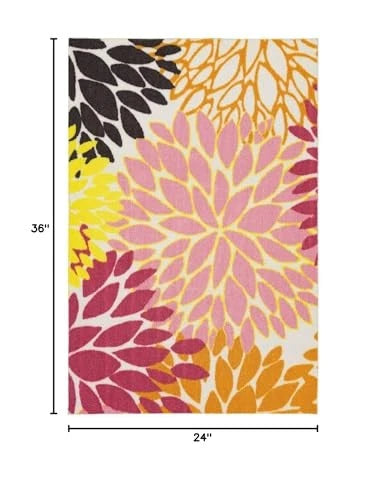 2'x3' Door Mat Small Outdoor Rugs for Porch Patio Balcony Deck Yard, Multi