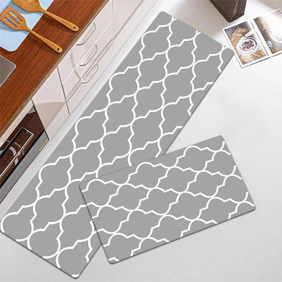 Kitchen Mat Cushioned Anti-Fatigue Kitchen Rug, Non Slip Grey 150x45cm